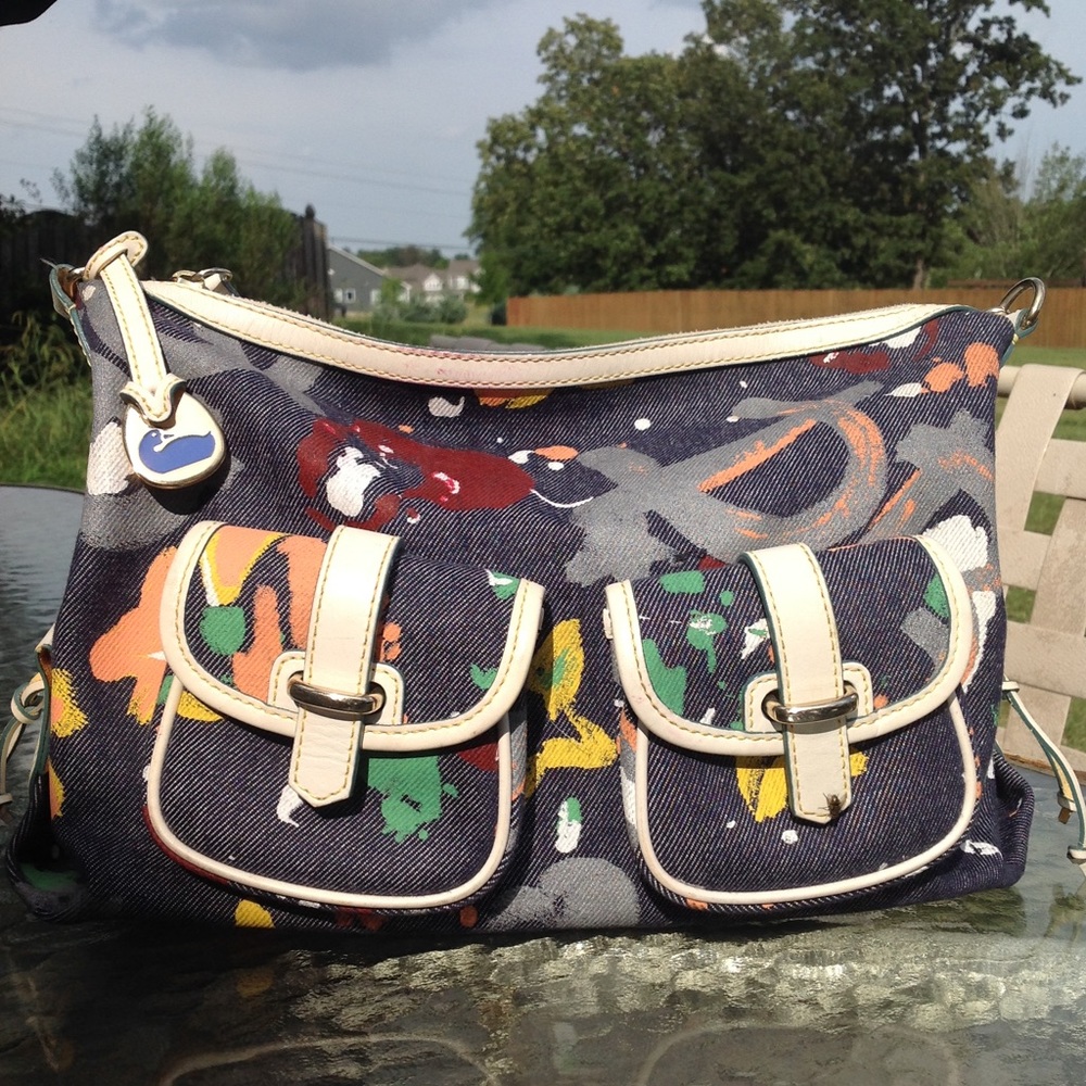 Dooney & Bourke Graffiti collection denim bag